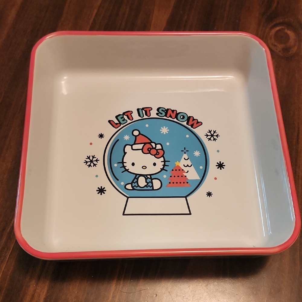 Hello Kitty Let It Snow Square Plate